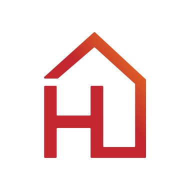 harf evi logo vektör tasarım şablonu