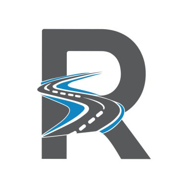 R harfi logo tasarım vektör şablonu