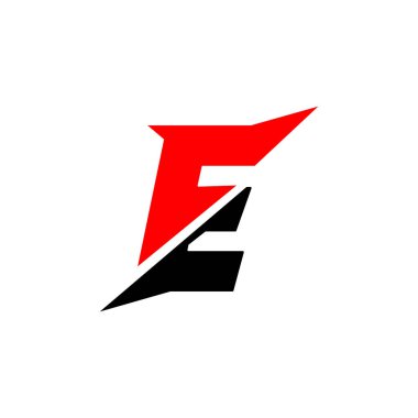 Negatif boşluklu e harfi logo.