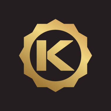 Koyu arkaplanda altın ve defne çelengi bulunan ilk harf altın şablonu