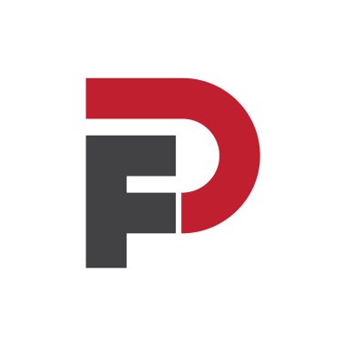 F Harfi logo tasarım şablonu elementleri