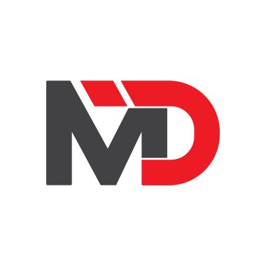 İlk harf logosu kırmızı.