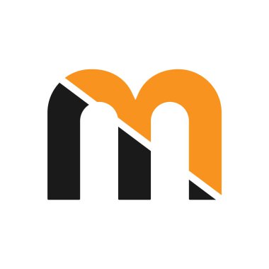 İlk harf m logo vektör şablonu tasarımı