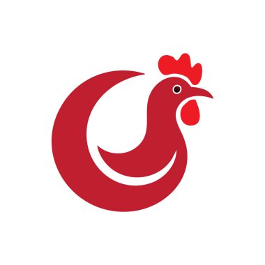 Tavuk logosu tasarım vektör şablonu. tavuk logosu tasarımı konsepti çizimi.