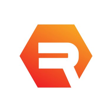 R harfi logo tasarım şablonu elementleri