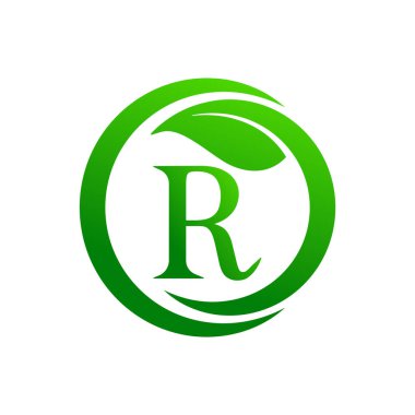 yeşil logo ve sembol şablon vektör yaprak