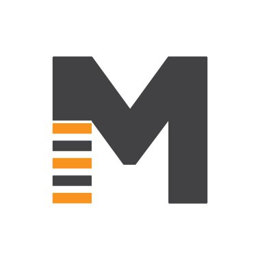 M harfi logo simgesi tasarımı