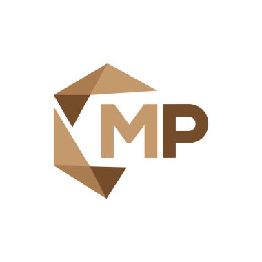 Kahverengi ile ilk harf logo üçgeni