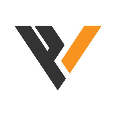 V harfi logo tasarım şablonu elementleri