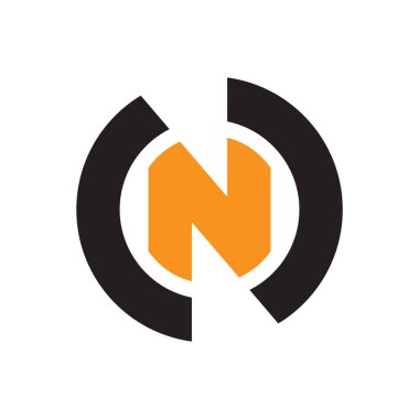 n harfli iş şablonu logo simgesi