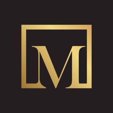 Lüks M logo tasarımı. M yuvarlak logosu tasarımı. Modern M logosu tasarımı. Altın rengi güzellik modayla M logosu tasarımı