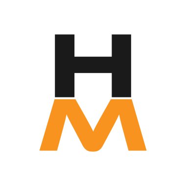 Başlangıç harfi am veya h logo tasarım vektör şablonu