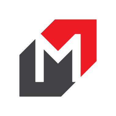 M harfi Logo şablon simgesi