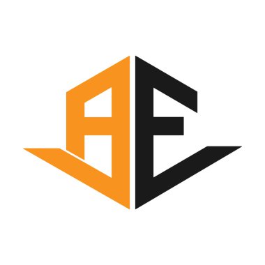 Altıgen turuncu vektörlü ilk harf logosu