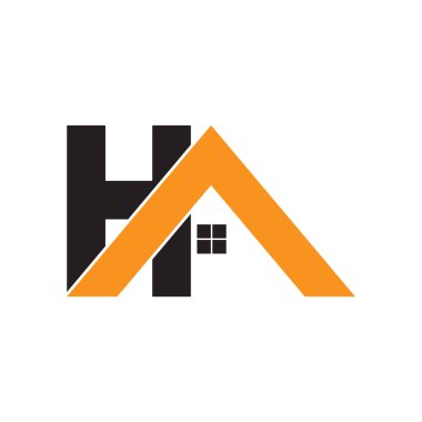 Ev logosu tasarımı. Ha logo tasarımı. AH logo tasarımı.