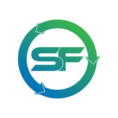 İlk harf logosu yeşil mavi