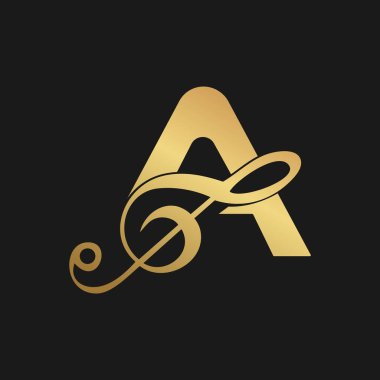 Müzik logosu tasarımı. Music A logo tasarımı. Bir logo tasarımı