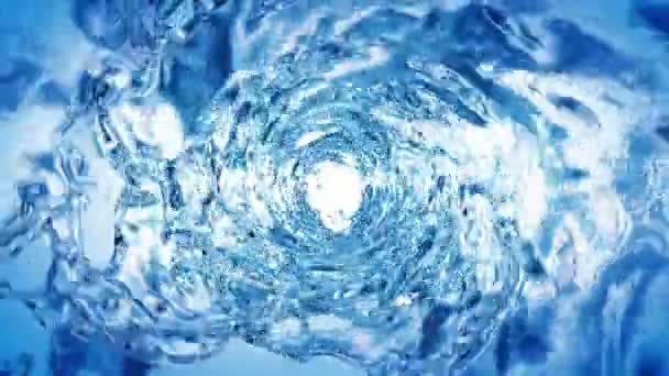 Bella acqua vortice colore blu in tubo su sfondo bianco. Isolato trasparente vortice animazione 3d con alfa opaco. HD 1080 . — Video Stock