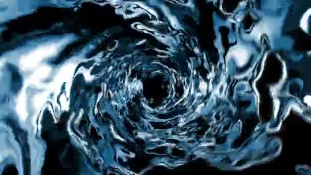 Víz whirl alakítás gyönyörű 3D animáció. Izolált fekete háttér alfa csatornát. HD 1080. — Stock videók
