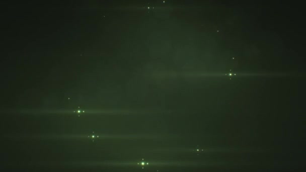 Światła optyczne obiektywu Ruchoma ścieżka okręgu Płynna. Pętla 3D Animacja na migające lampy stroboskopowe Zielony kolor z efektem promieni okrągły kształt. Przydatne do wprowadzania i logo. — Wideo stockowe