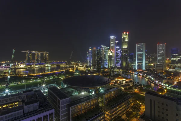 Сінгапурське місто вночі — стокове фото