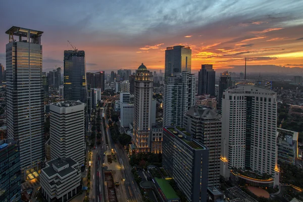 Vista de la ciudad de Yakarta, Indonesia — Foto de Stock