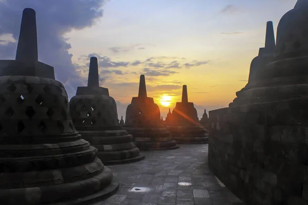 Borobudur Buddhistický Chrám Mahayany Století Magelangu Střední Jávě Indonésii Památník — Stock fotografie