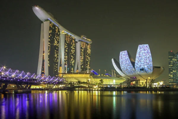 Hotel Más Emblemático Singapur Para Piscina Infinita Azotea Más Grande — Foto de Stock