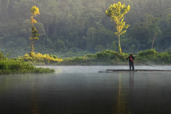 Piękny Poranek Nad Jeziorem Situ Gunung Sukabumi West Java Indonesia — Zdjęcie stockowe