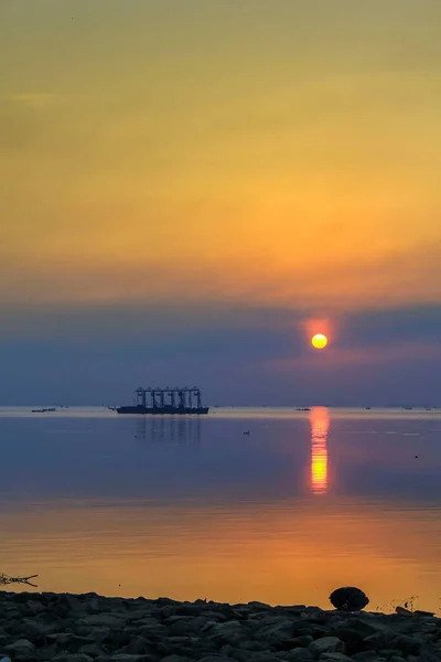 Schöner Sonnenaufgang Aus Dem Norden Von Jakarta Indonesien — Stockfoto