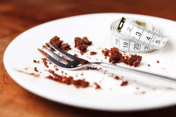 Eating chocolate cake — Stock Photo, Image