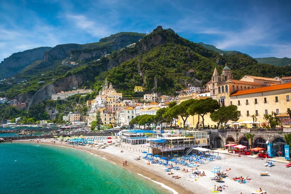 Amalfi eski kasaba Simgesel Yapı kompozisyon, İtalya Positano, Güney Avrupa.