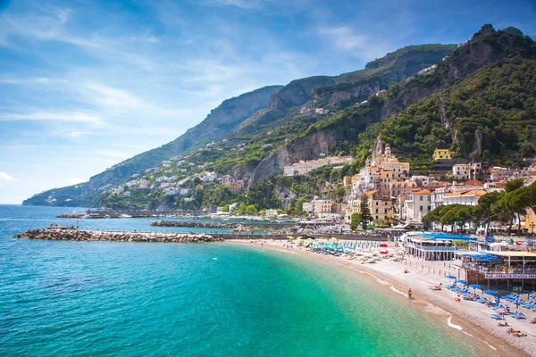Amalfi città vecchia pietra miliare composizione, Italia Positano, Sud Europa — Foto Stock