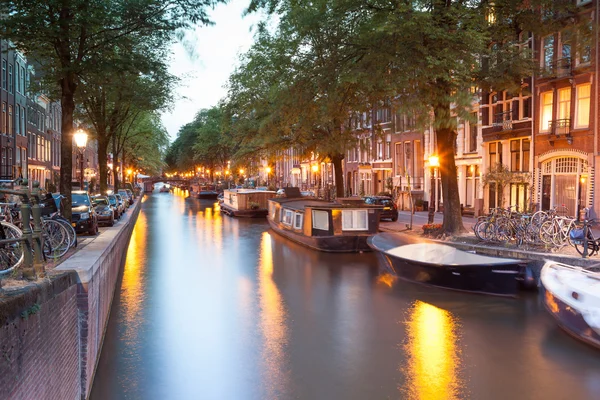 Romantic Amsterdam in evening