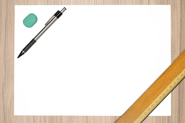 Blank paper with pencil — Stock Photo, Image