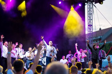 Boban Markovic Orkestar sırasında performans 8 Temmuz 2016 Sopron, Macaristan,