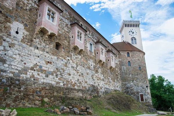 Volver al Castillo de Liubliana con torre en Eslovenia —  Fotos de Stock