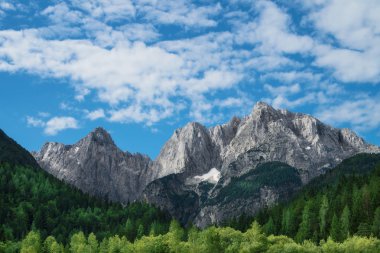 Kranjska Gora Slovenya üzerinden Julian Alps görünümünü