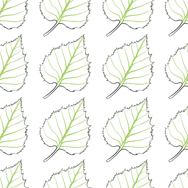 Fond sans couture de feuilles de bouleau — Image vectorielle