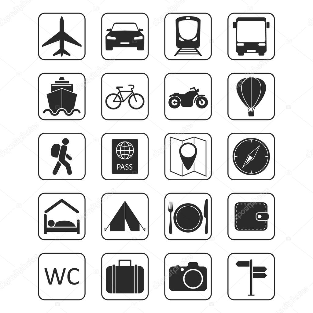 Set of travel icons Stock Vector by ©hanna.yatsko.gmail.com 113164512