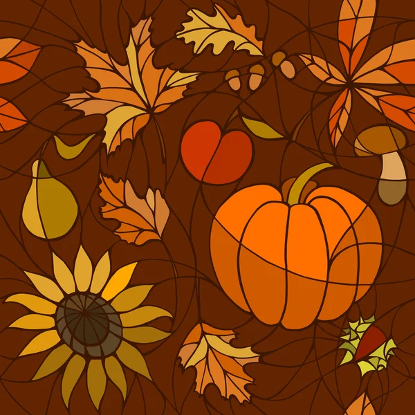 Seamless golden autumn pattern