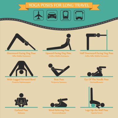 Yoga Infographic uzun seyahat için