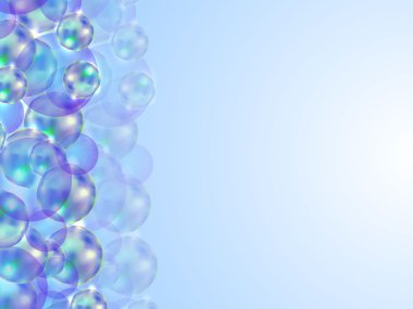 Yükselen kabarcıkları ile mavi arka plan