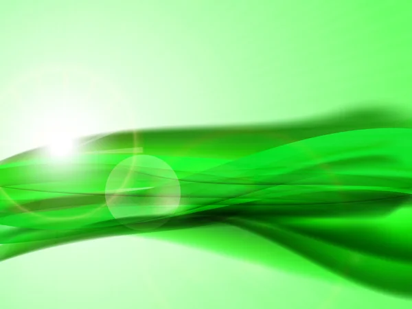 Fondo abstracto con líneas verdes y luz solar — Vector de stock