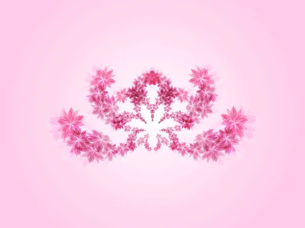Blomma abstrakt logotyp i mitten i olika nyanser av rosa, floral bakgrund — Stock vektor
