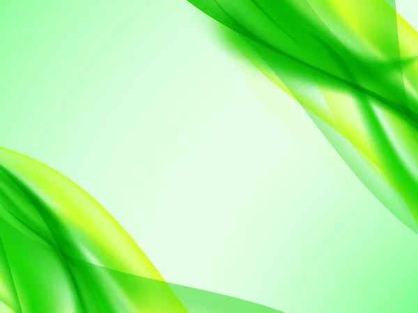 Fondo verde amarillo abstracto con líneas curvas y onduladas — Vector de stock