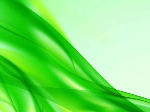 Fondo abstracto con líneas verdes curvas, onduladas y amarillas — Vector de stock