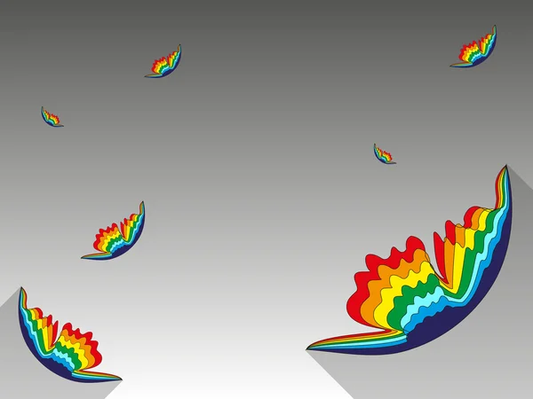 Pozadí s rainbow motýli — Stockový vektor