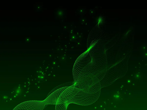 Preto e verde neon abstrato fundo com linhas — Vetor de Stock