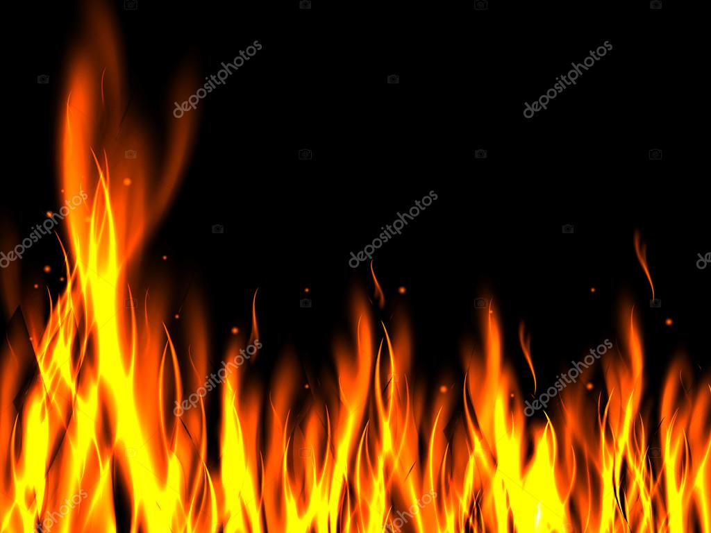 Abstract black background with bright flames and sparks, vector illustration